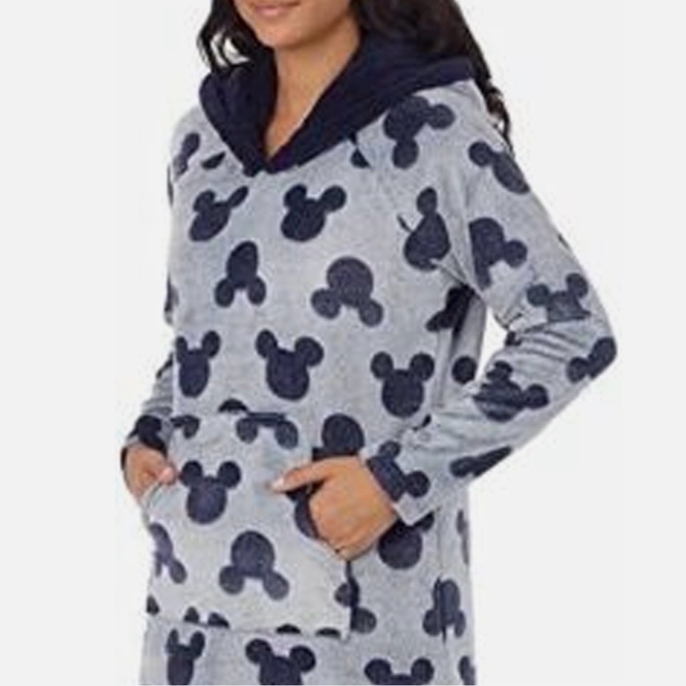 Mickey Mouse Cozy Fleece/Sherpa Lounge Hoodie Sleepwear (M) - Picture 3 of 14